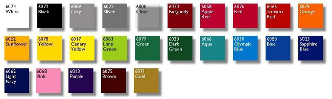 CALENDERED VINYL color chart